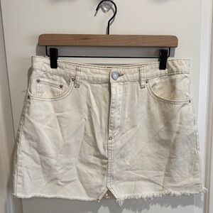 BDG White Denim Mini Skirt